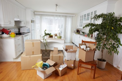 Commercial moving team planning a business relocation in Stockwell