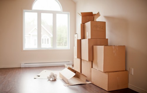 Moving boxes and packing materials ready for a Stockwell removal