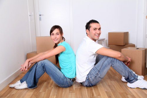 Careful loading of office items for a local relocation